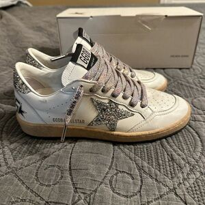 GOLDEN GOOSE Women's Ball Star in nappa with white star and glitter heel tab